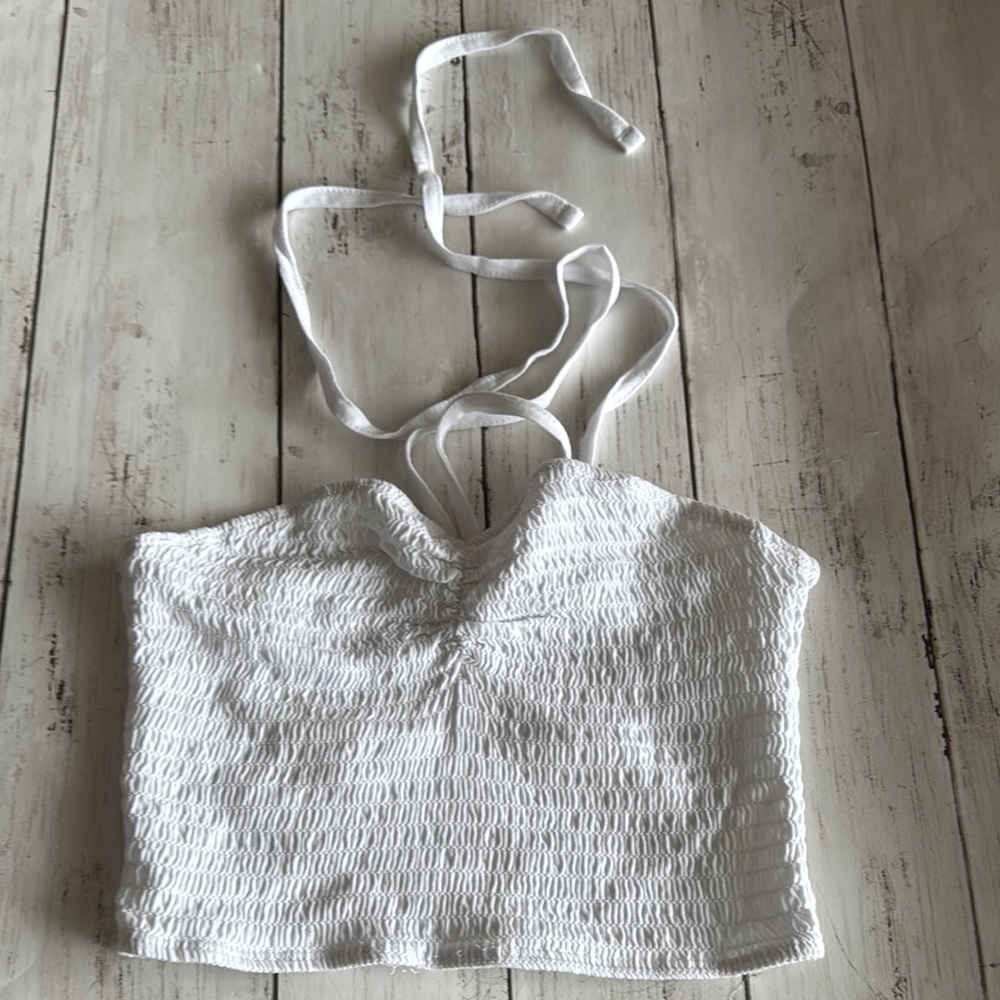 White Smocked Women's Top